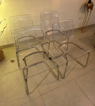 4 x IKEA TOBIAS Clear Dining Chairs (set of 4)