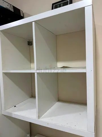 White 4-Box Storage Shelf Unit - Good for Home or Office