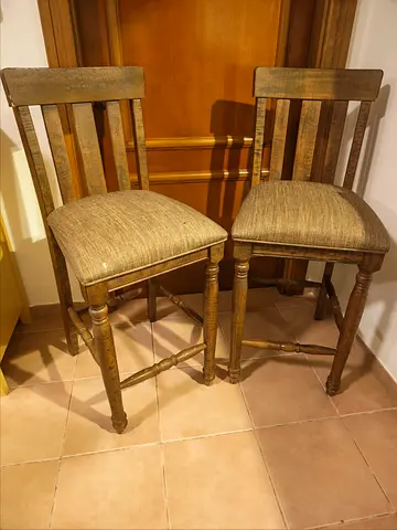 Pair of Barstool - Classic Wooden - Roasted Oak - AED 250