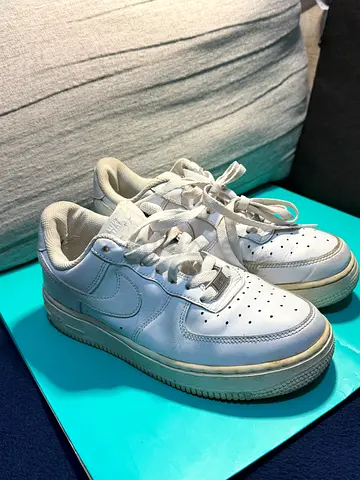 White Nike Air Force 1 Sneakers - Used, Size 38