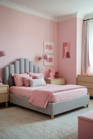Stylish cozy light gray colour 160*200 queen size bed.