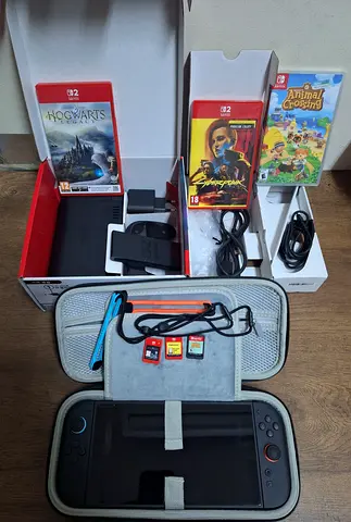 Nintendo Switch 2 + Cyberpunk 2077, Hogwarts Legacy, Animal Crossing + Hard Case