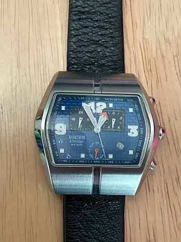 Men's Tacher chronograph wristwatch with leather strap