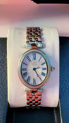 Stainless Steel GF Ferre Ladies Oval Watch with Roman Numerals