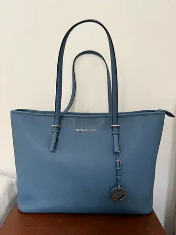 Authentic Michael Kors Saffiano Leather Tote Bag (Dusty Blue)