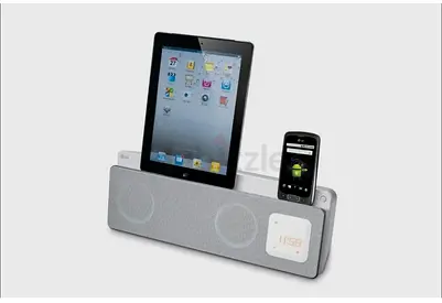 LG Portable Bluetooth Speaker with Built-in Clock/Alarm - Good Condition