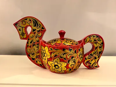 Russian Khokhloma tableware. Handmade. New