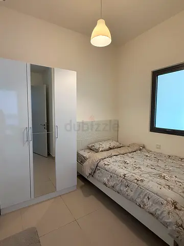 White Bed 120*200 -White mirrored wardrobe 3-door (New)