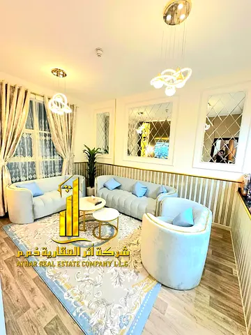 Luxury, brand new apartment. Features one bedroom, a living room, and an open balcony. in City Tower, Ajman. for monthly rent.