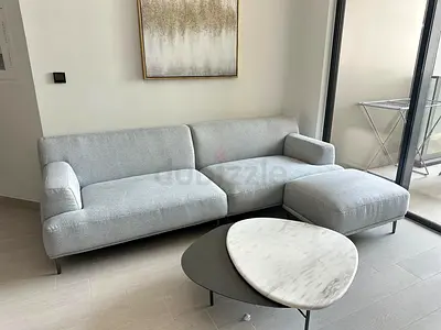 4-sits Sofa Amelia Loom Collection - silver + Ottoman