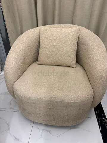 Boucle single sofa cream