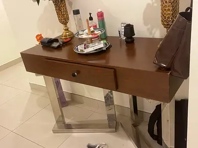 Wooden Console Table with Lockable Drawer - Good Condition