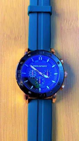 Bwin Sport men's analog chronograph watch with green silicone strap