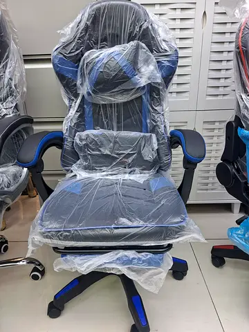 Ergonomic Gaming/Office Chair — Blue & Black, Like New