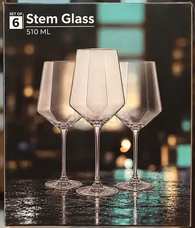 Set of 6 Stem Wine Glasses 510ml - New in Box