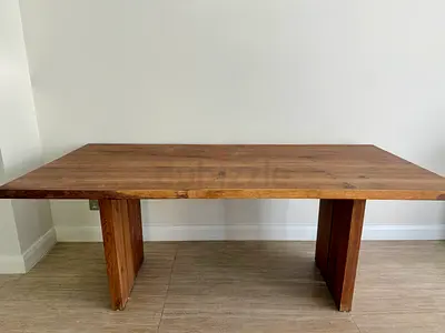 Crate&Barrel natural edge live wooden dining table
