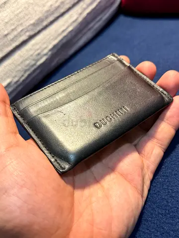Black Leather Card Holder Wallet - Compact Ducatti