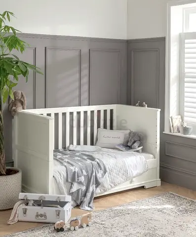 Mama papa Convertible White Wooden Toddler Bed / Daybed (Fits Crib Mattress)
