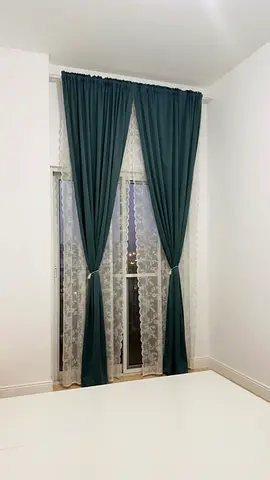 IKEA MAJGULL - Dark Teal Full-Length Curtains with rods - Like New