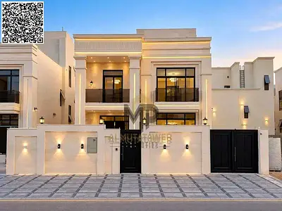 فيلا فاخرة للبيع في الحليو 2 – عجمان، 5 غرف ماستر، أرضي + أول + روف، شاملة الكهرباء والمياه ورسوم التسجيل والتمليك — فرصة مميزة للسكن الراقي والاست