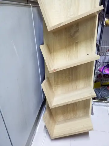 Set of 4 light oak floating wall shelves - good condition