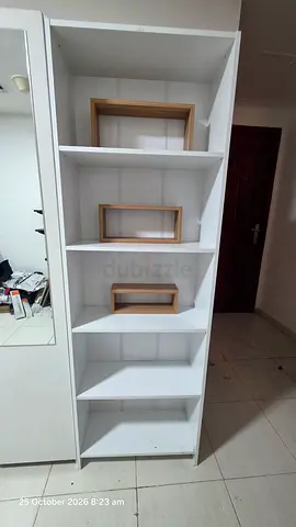 Tall White Open Bookcase / Shelving Unit - 5 Shelves