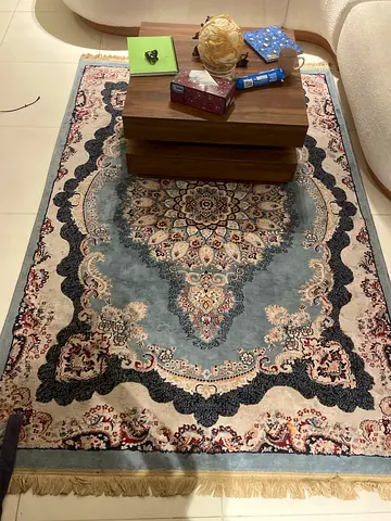 Used Persian-style area rug - blue, 4x6 ft, good condition