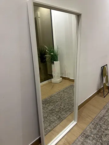 Full-length Wall Mirror with White Frame - Excellent Condition