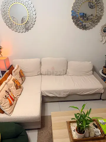 Comfortable 3-Seater Corner Sofa in Cream — Good Condition