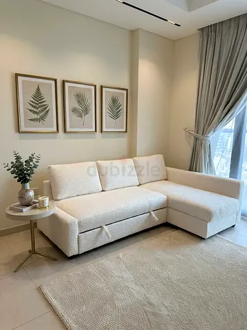 Cream Fabric Sofa Bed with Storage – Left & Right Fitting