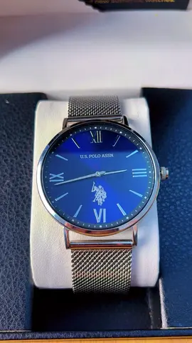 U.S. Polo Assn. men's analog watch - blue dial, mesh strap