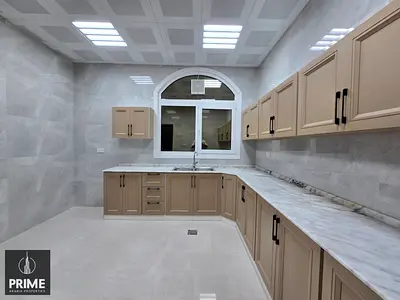 Brand New 2 Bedroom Hall Mulhaq Separate Entrance Maids Room Big Separate Kitchen Built-in Wardrobes Front Yard Including Water Electricity Shakhbout