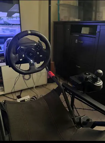 Racing Wheel Stand with Seat and Logitech-style Wheel for Console/PC