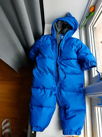 Baby GAP Blue Dinosaur Puffer Snowsuit / Winter Overall