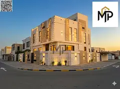 Two-story corner villa with a rooftop terrace and a private pool. Spacious layout, palatial design, 