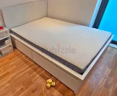 Ikea Queen Size Bed with Mattress Available in Perfect Condition