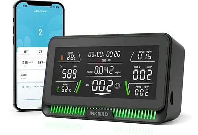 10-in-1 WiFi Air Quality Monitor IAQM-129-W with High-Precision Sensor