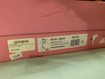 100% authentic Paris Texas HeelsHolly Nicole Lace Up Sandals - Size 38 (Powder Diamond)