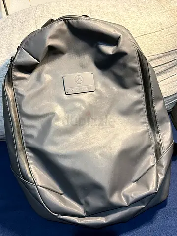 Grey Mercedes-branded backpack -