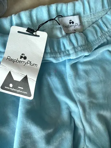 Raspberry Plum light blue girls pants velvet with tag  11-12yo