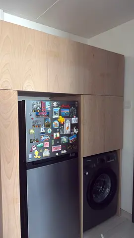Slim black fridge