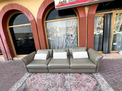 Leather three seater sofa