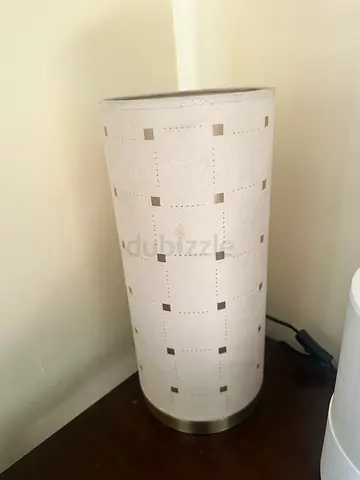 Floor standing and Small cylindrical table lamp with modern perforated shade