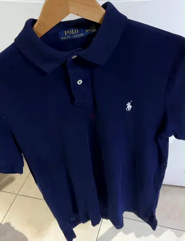 Navy Polo Ralph Lauren Men's Polo Shirt - Classic Fit, Size Medium