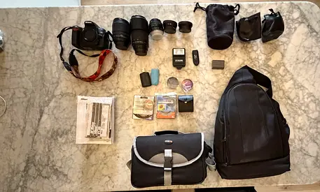 Canon D90 DSLR kit with 5 lenses, filters, batteries and bags - ready to shoot