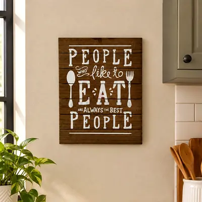 (EXCLUSIVE ART SALE, 90% OFF FOR AED 29 ONLY) Rustic Foodie Wooden Wall Sign