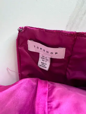 Topshop magenta satin skirt/dress - UK 8 (good condition)