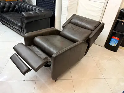 crate barrel Leather Recliner Armchair