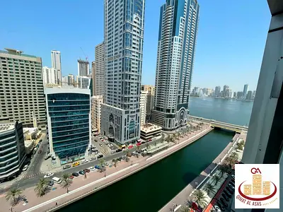 ثلاث غرف وصاله للايجار السنوي اطلاله علي القصباء وبحيره المجاز + موقف سياره + 2 بلكونه