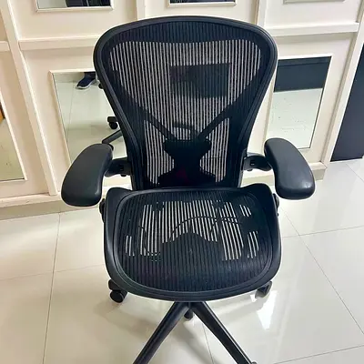 Herman miller Ergonomic Black Mesh Office Chair with Adjustable Arms and Lumbar Support